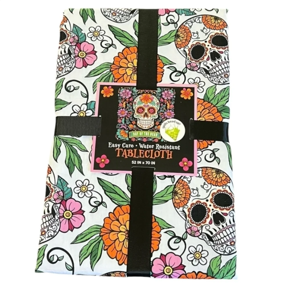 New Day of the Dead Tablecloth, Water Resistant Halloween